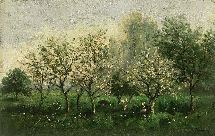 Charles Francois Daubigny Apple Trees in Blossom